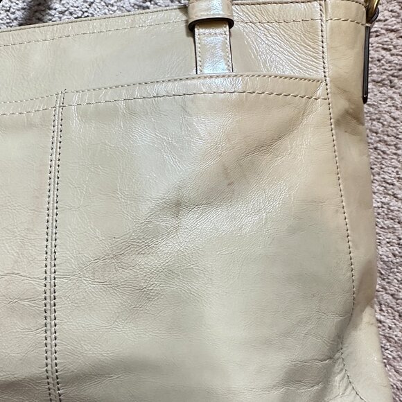 COACH | Chelsea Taupe Patent Leather Tote Satchel Bag F14022 | Cream - Picture 9 of 16